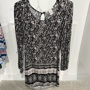 American Rag Black and White Patterned Dress